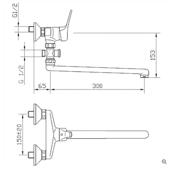 Смеситель для ванны/душа Mofem Samba 603 однорычажный, керамический, настенный, излив поворотный 300 мм, с гибким шлангом, душем/лейкой, латунь, цвет хром 155-0012-14