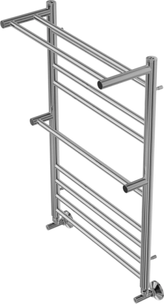 Полотенцесушитель Aquatek Альфа водяной П10 500х800 мм с полкой, хром, нержавеющая сталь, лесенка, подключение нижнее
