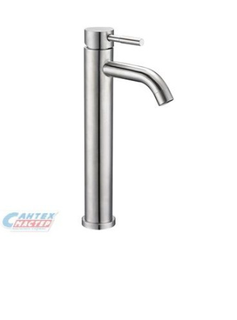 Смеситель для раковины G-lauf однорычажный, излив длинный, длина 227 мм, керамический, латунь, цвет нержавеющая сталь, без донного клапана