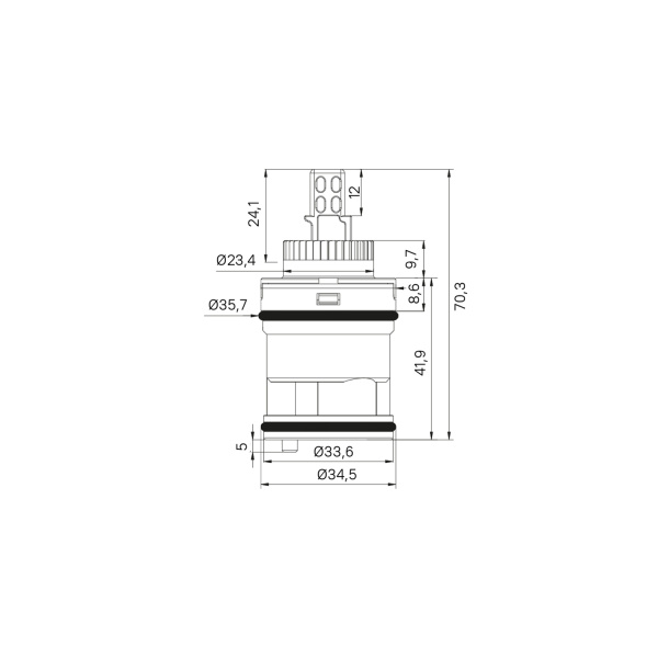 Картридж IDDIS Optima Home для смесителя, керамика, 35 мм, с ножками, прямая подводка, цвет черный 999C35H2SM