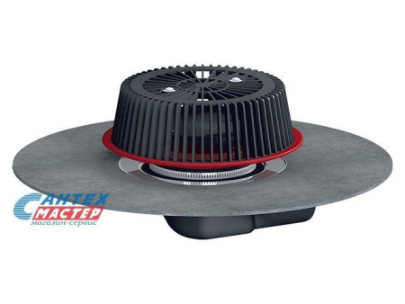 Кровельная воронка Ду75 для аварийного водостока, c отсекателем воздуха, с горизонтальным выпуском, HL 64HPowerSafe