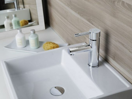 Смеситель для умывальника Teka Alaior однорычажный, неповоротный, длина 104 мм, латунь, цвет хром