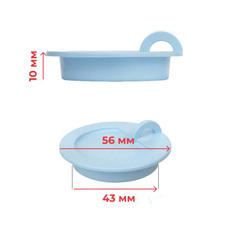 Пробка для ванны (раковины) голубая, ПВХ, размер 56х43х10 мм