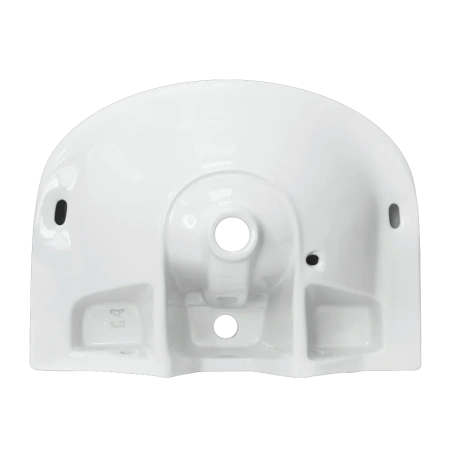 Раковина Sanita Эталон 55, 55.5x43.8х21.7 см, подвесная, полукруглая, цвет белый, керамическая/фарфоровая, с отверстием под смеситель, слив-перелив