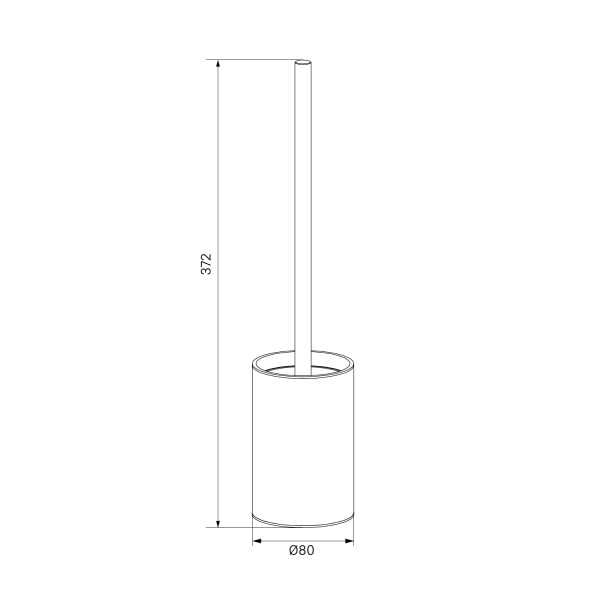 Ершик IDDIS Petite напольный, цвет сатин/внутренняя часть черная, нержавеющая сталь, стальной, округлый для туалета/унитаза