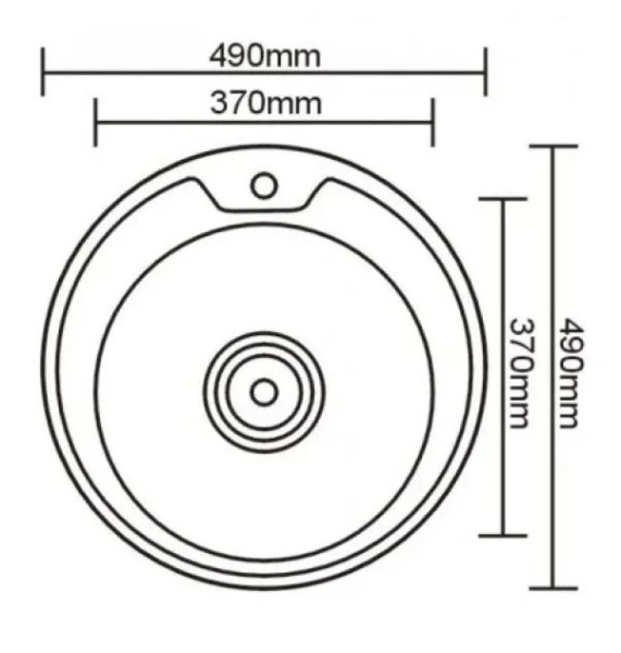 Мойка Sink Light 49х49 0,8х180 врезная с сифоном 3 1/2" глянцевая