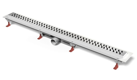 Водоотводящий желоб MCH CH850/50HN Hamony 850 мм, глянцевый хром, пластиковый, с рамкой из нерж.стали с боковым сливом D 50