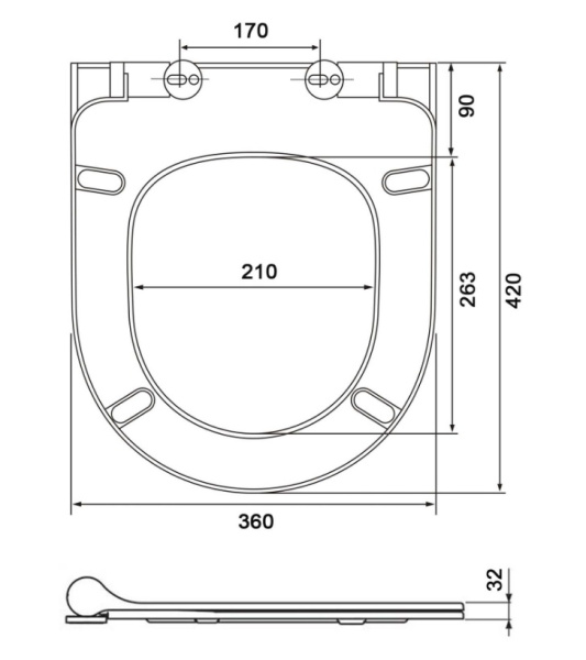 Cиденье для унитаза Aquatek Европа 42х36х3,2 см дюропласт, цвет белый, с крышкой, быстросъемное, микролифт (SoftClose), крепление