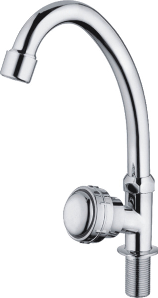 Смеситель для кухни/мойки HAIBA CRON обновентильный, для холодной воды, поворотный, длина 123 мм, силумин, цвет хром