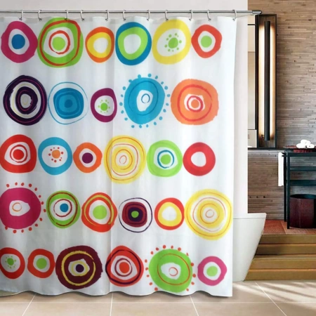 Шторка Melodia для ванной комнаты тканевая MZ-86 "Узоры"