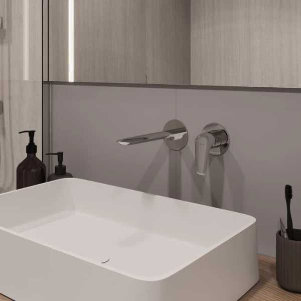 Смеситель для раковины/умывальника Milardo Dale встраиваемый, однорычажный, неповоротный, латунь, длина излива 222 мм, керамический, цвет хром DALSB00M65