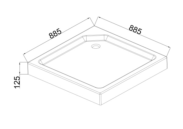 Душевой поддон Olives P-90125S-WH с сифоном 90х90 см квадратный, ABS - пластик, низкий, белый, антискользящая поверхность, для душа