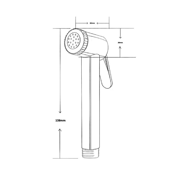 Гигиеническая лейка Voda VSP002 ручная, округлая, 1 режим, цвет: черный, пластик, однорежимная, для биде, к смесителю