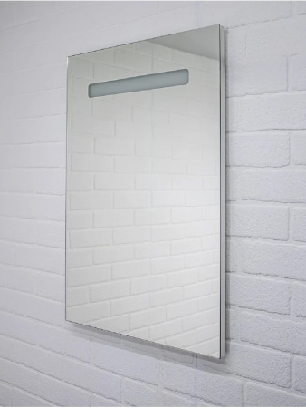 Зеркало Домино Good Light 50, 50х70 см, с LED/ЛЕД-подсветкой, прямоугольное, выключатель механический, для ванны, навесное/подвесное/настенное, дизайнерское