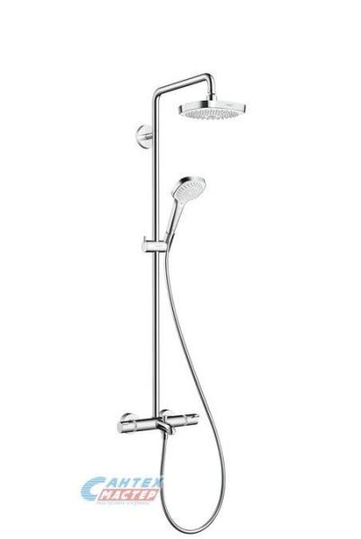 Душевая система Hansgrohe Croma Select E Showerpipe 180, термостат, верхний душ 27352400