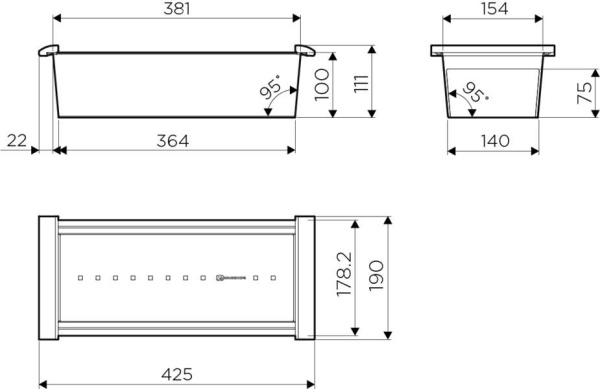 Коландер для мойки Omoikiri CO-02-IN, 425х190х111 мм, для кухонных моек, прямоугольный, нежавеющая сталь, цвет нержавеющая сталь
