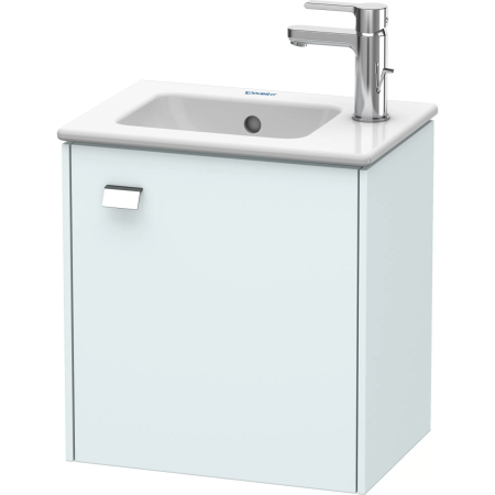 Тумба под раковину Duravit Brioso, 43,4х33,9х44,2 см, подвесная, с распашной дверцей, ДСП, цвет: светло-голубой/хром, шкафчик навесной, прямоугольная, правая, в ванную комнату