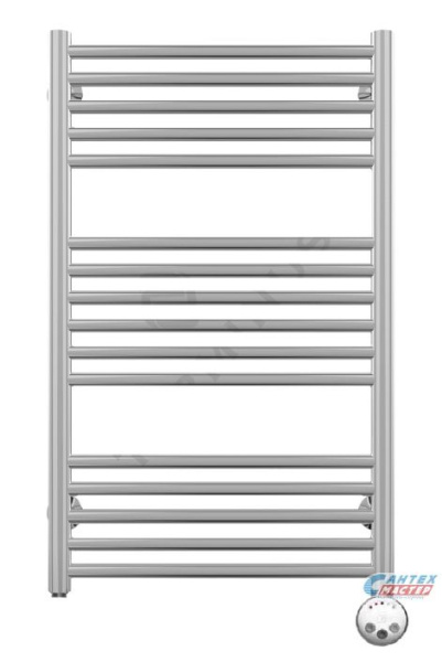 Полотенцесушитель 450х778 мм Terminus Аврора П16, электрический. 300 Вт. с терморегулятором, с таймером, подключение нижнее, с вилкой. нержавеющая сталь, форма лесенка прямая, вертикальный, цвет хром, для отопления, обогрева в ванной