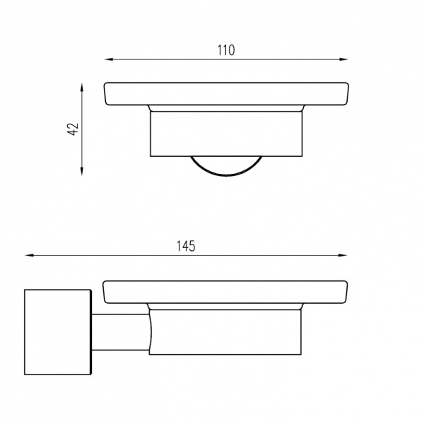 Мыльница с держателем ABBER Osten 316 настенная, нержавеющая сталь/стекло, подвесная, округлая, для душа/ванны/мыла, в ванную комнату, цвет матовое стекло/золото брашированное AA185A8BG