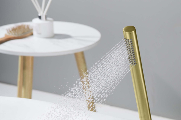 Лейка душевая Aquatek Европа 1 режим, шлифованное золото, латунь, ручная, для душа/ванной