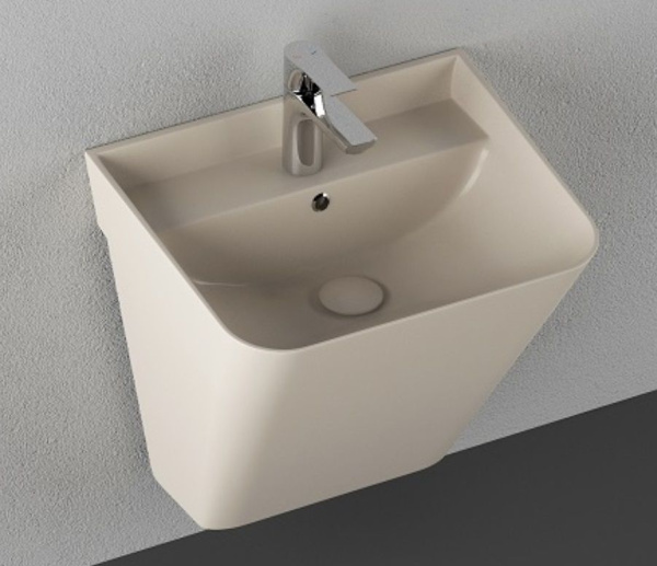 Раковина-моноблок ISVEA Sott’Aqua 10SQ37002SV-2K 50х51,5х42 подвесная, прямоугольная, керамическая/фарфоровая, цвет слоновая кость матовая, с отверстием под смеситель, слив-перелив