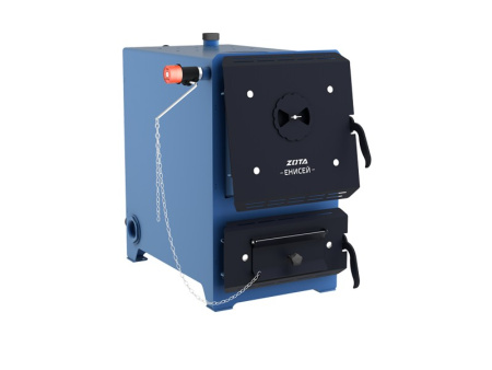 Котел твердотопливный Zota Енисей 18 кВт, (180 кв. м) без плиты, одноконтурный, напольный, традиционный, с открытой камерой сгорания