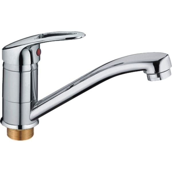 Смеситель для кухни/мойки HAIBA CRON однозахватный, поворотный, длина 146 мм, силумин, цвет хром