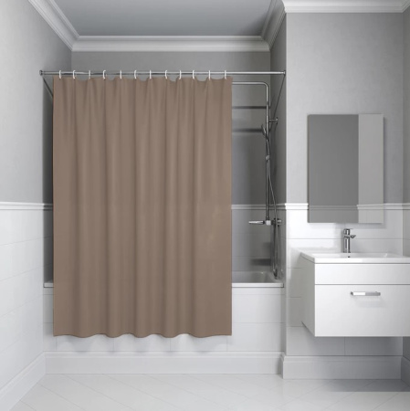 Шторка Iddis Base полиэстер, цвет коричневый, 2000x1800 мм покрытие водоотталкивающее BS03P18i11