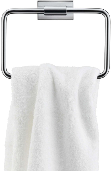 Полотенцедержатель Duravit Karree, кольцевой, одинарный, настенный, неповоротный, 20х14,2 см, металлический, форма прямоугольная, для полотенец, в ванную/туалет/душевую кабину, цвет хром, к стене
