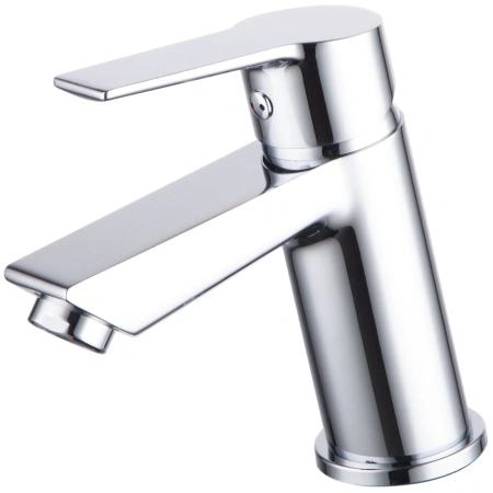 Смеситель для раковины Zenta Фора однорычажный, излив короткий, длина 137 мм, керамический, латунь, цвет хром, без донного клапана