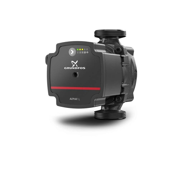 Насос циркуляционный GRUNDFOS UPS 20/60, L130 мм, 3.6 м³/ч, напор 6 м, 10 бар, 0,045 кВт, 230 В, с гайками, повышающий давление, для систем отопления частных домов, квартир
