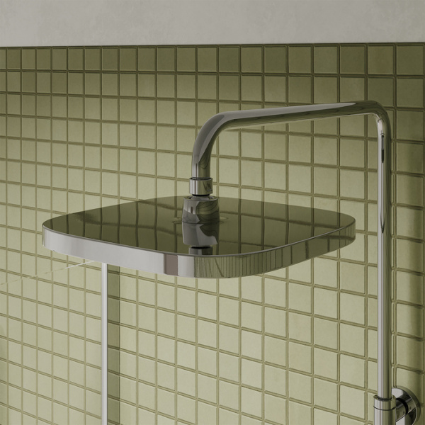 Душевая система IDDIS SpaHome термостатическая, наружного монтажа, высота 1060-1570 мм, цвет хром, комплект: смеситель/каскадный излив/тропический душ (с верхней лейкой) /стойка/лейка/шланг, клавишное управление, наружного монтажа SPHSBTKi06