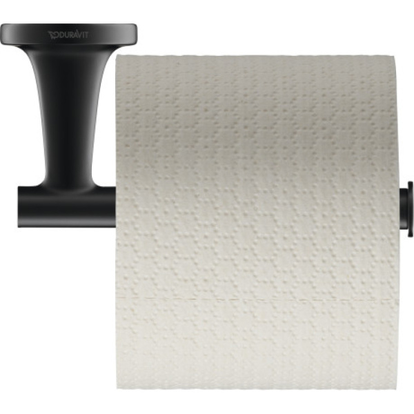 Держатель для туалетной бумаги Duravit Starck T, без крышки, настенный, металлический, форма округлая, для рулона туалетной бумаги, в ванную/туалет, цвет матовый черный, к стене