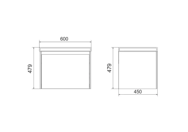 Тумба под раковину Velvex Klaufs 60.1Y, 600х450х479 мм, подвесная, цвет белый, 1 выдвижной ящик/выдвижной органайзер, подходит раковина Como 60, правая/левая, правосторонняя/левосторонняя/универсальная, в ванную комнату