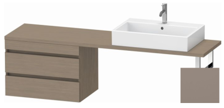 Тумба/шкафчик для консоли/столешницы Duravit DuraStyle под раковину 70х47,8х51,2 см, подвесная, ДСП, цвет: дуб терра/базальт, 2 выдвижных ящика, прямоугольная
