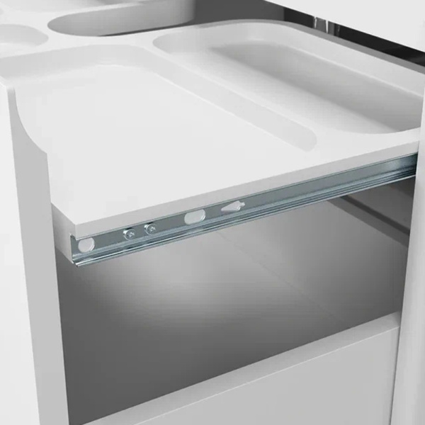 Тумба под раковину Velvex Klaufs 700-0-2, 684х443х722 мм подвесная, цвет белый глянец, 2 выдвижных ящика/выдвижной органайзер, подходит раковина Como 70, универсальная, в ванную комнату