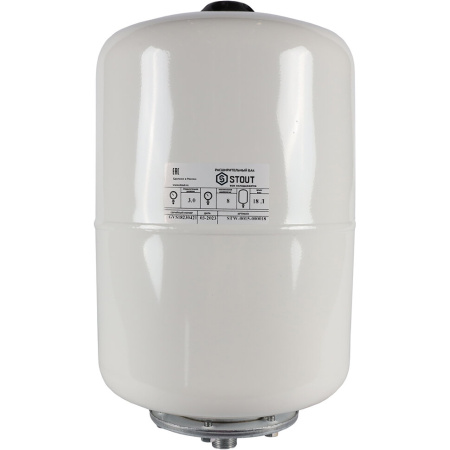 Бак расширительный 18 л (белый) Stout для системы ГВС, без ножек, на стену, вертикальный, мембранный, накопительный, настенный, для воды, антифриза, системы водяного отопления закрытого типа