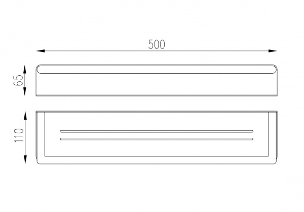 Полка ABBER Osten 316 одинарная, 500 мм настенная, нержавеющая сталь, прямоугольная, в ванную/туалет/душевую кабину, цвет золото брашированное AA1863BG