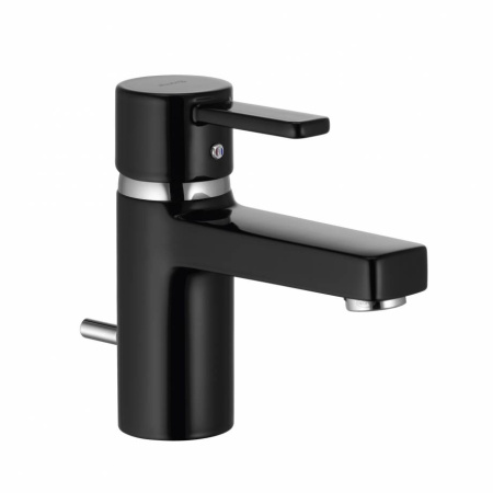 Смеситель для раковины/умывальника KLUDI ZENTA однорычажный, неповоротный, длина излива 106 мм, латунь, цвет черный/хром, с донным клапаном 382508675