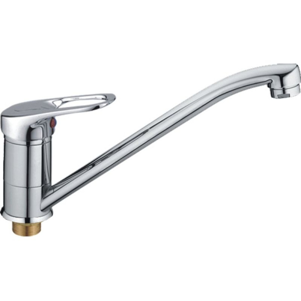 Смеситель для кухни/мойки HAIBA CRON однозахватный, поворотный, длина 197 мм, силумин, цвет хром