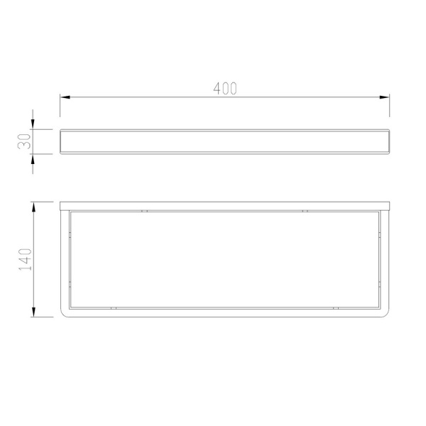 Полка стеклянная ABBER Westen одинарная, 400 мм нержавеющая сталь/стекло, настенная, для ванных принадлежностей, под зеркало, в ванную/туалет/душевую кабину, цвет стекло прозрачное/никель