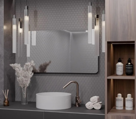 Зеркало АураМира Энея, 70х50 см, без подсветки, прямоугольное, без рамы, для ванны, навесное/подвесное/настенное