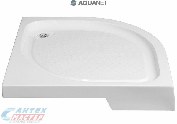 Душевой поддон Aquanet НХ515 80х80х15 см, полукруглый/уголок/угловой/четверть круга, акриловый, средний, белый, с легким рифлением против скольжения, с бортиком, литой, литьевой, для душа, душевых уголков, кабинок, квартиры, дома, дачи, размеры