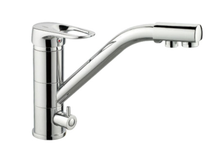 Смеситель для кухни/мойки Maxonor, под фильтр, однорычажный, поворотный, керамический, длина излива 220 мм, латунь, цвет хром