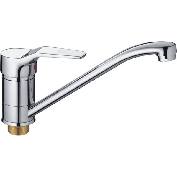 Смеситель для кухни/мойки HAIBA CRON однозахватный, поворотный, длина 221 мм, силумин, цвет хром