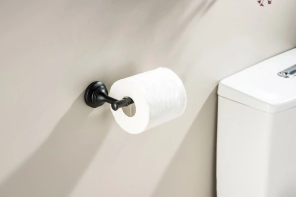 Держатель для туалетной бумаги Aquatek Классик без крышки, цвет матовый черный, настенный, латунь, форма округлая, для туалета/ванной