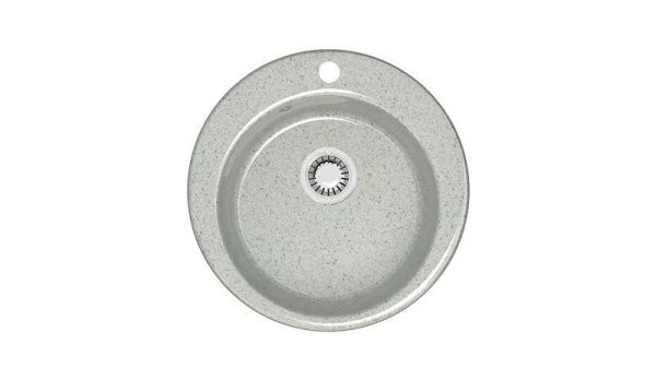 Мойка Bergg Z30, 47.5х18 см, врезная, из искусственного камня, круглая, цвет светло-серый, отверстие под смеситель, слив-перелив, для кухни Мойка Bergg Z30, 47.5х18 см, врезная, из искусственного камня, круглая, цвет светло-серый, отверстие под смеситель, слив-перелив, для кухни