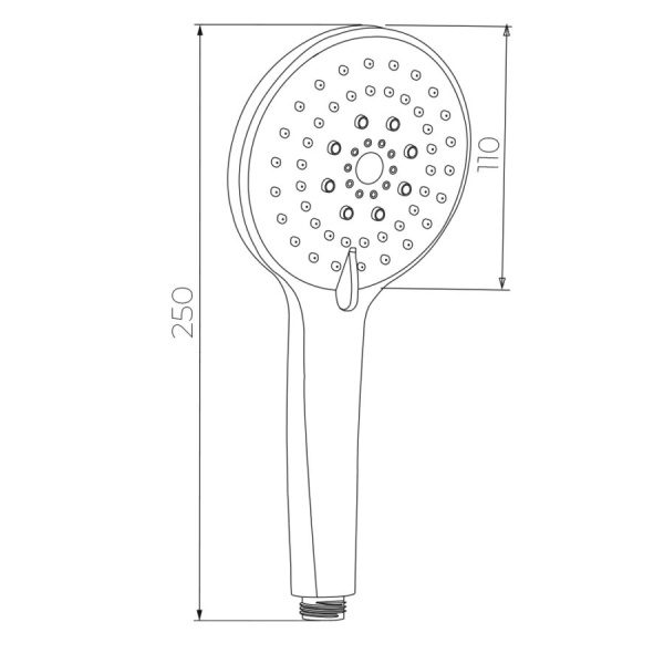 Лейка душевая Wesnaar LD033 цвет хром, ручная, округлая, 3 режима (Rain, Stream, Rain&Stream), соединение 1/2, диаметр 110 мм, ABS-пластик, легкая очистка форсунок Fast Clean