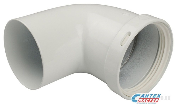 Элемент дымохода отвод 90° п/м STOUT Ø80 для воздухоподводящей трубы SCA-0080-000090