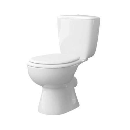 Унитаз компакт Керамин Позитано МС ИнкоЭр-Б1 напольный, ободковый, горизонтальный выпуск, с бачком, крышка (сиденье) полипропилен, мягкое, (пластик), арматура однорежимная ИнкоЭр (Keramin)